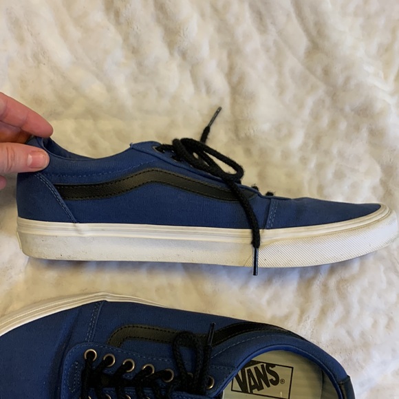 Vans Old Skool Canvas Low Skate Sneakers Navy Black Size 9.5 - Picture 4 of 11